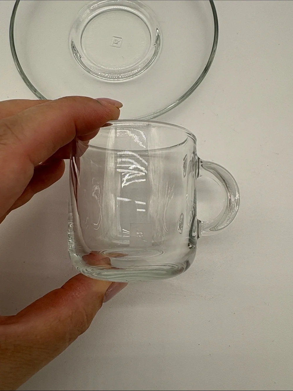 Nespresso Glass Espresso Vertuo Cup with Saucer Made in France